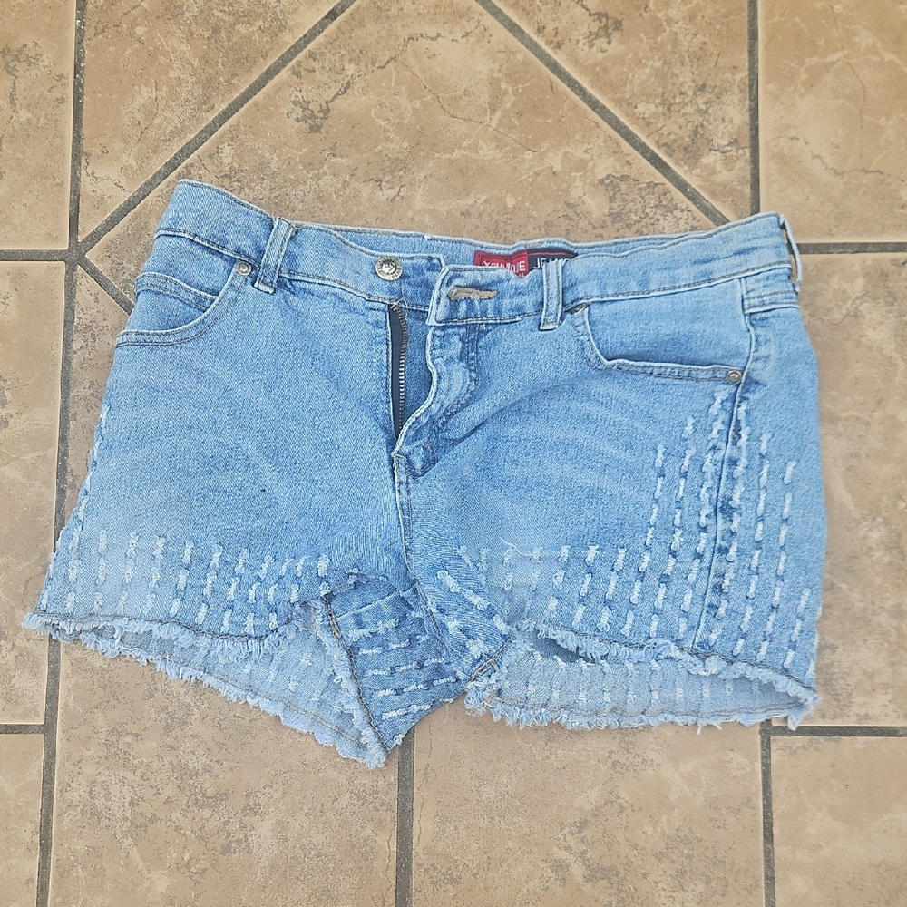 Younique Blue Jean Shorts Distressed Mid-Thigh